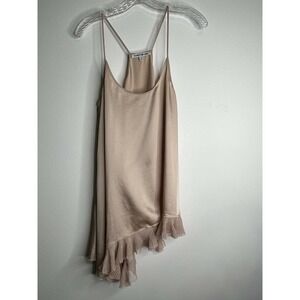 Eliz & James Beige Tunic Blouse M Lace Trim Casual